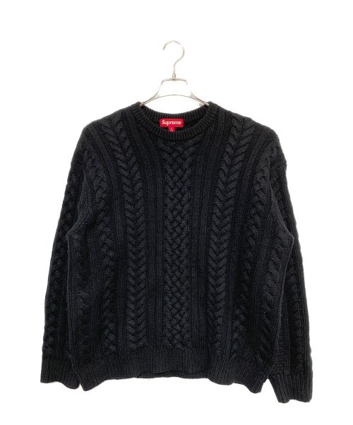 SUPREME（シュプリーム）SUPREME (シュプリーム) Applique Cable Knit Sweater ブラック サイズ:Mの古着・服飾アイテム