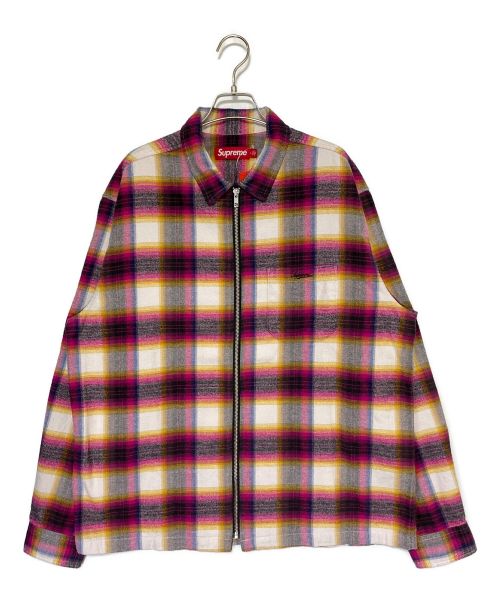 SUPREME（シュプリーム）SUPREME (シュプリーム) Shadow Plaid Flannel ZipUp Shirt ショッキングピンク サイズ:Lの古着・服飾アイテム
