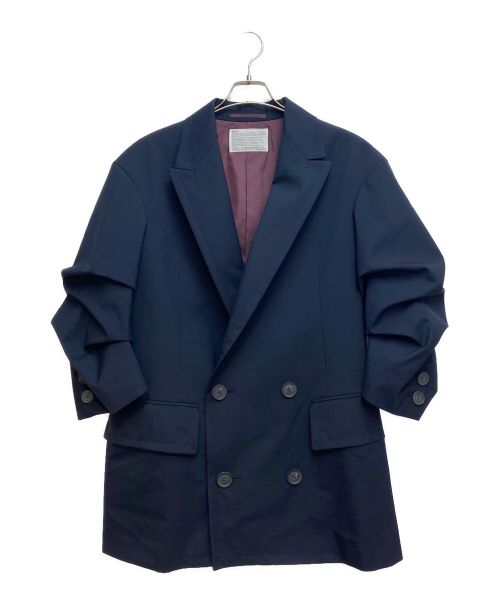 KOLOR（カラー）KOLOR (カラー) 23AW Sleeve Up Design Double Breasted Tailored Jacket （スリーブアップデザインダブルブレストテーラードジャケット） ネイビー サイズ:2の古着・服飾アイテム