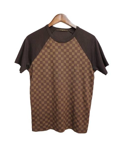 LOUIS VUITTON (ルイ・ヴィトン) ダミエプリントtシャツ ブラウン サイズ:XXS