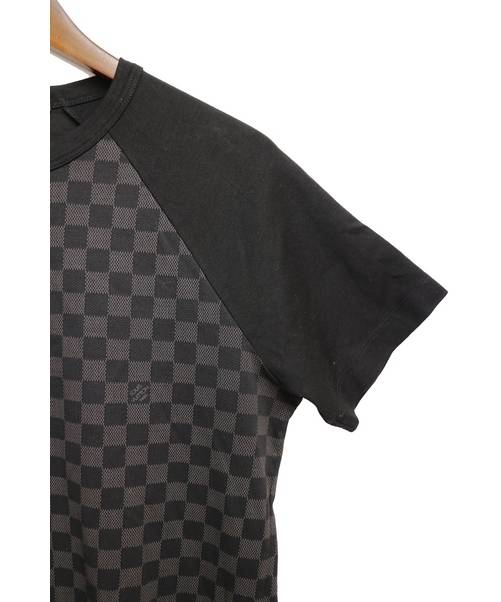 LOUIS VUITTON (ルイ・ヴィトン) ダミエプリントtシャツ ブラック サイズ:XXS ダミエ