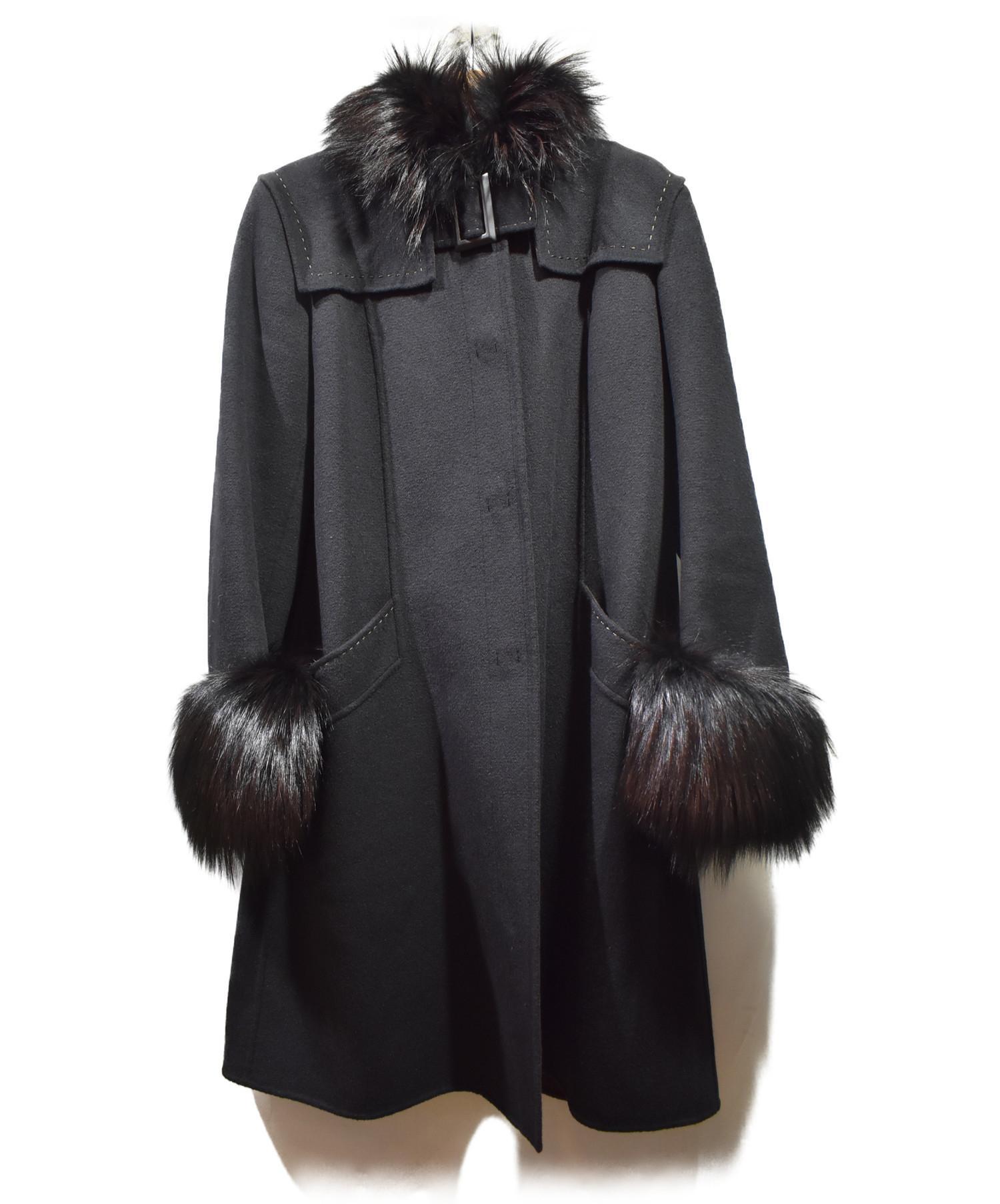 中古 古着通販 Foxey Boutique フォクシーブティック フォックスファー付きコート サイズ 42 カシミヤ100 ブランド 古着通販 トレファク公式 Trefac Fashion