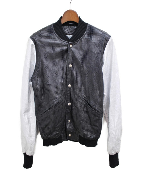 GIORGIO BRATO（ジョルジョブラッド）GIORGIO BRATO (ジョルジオブラット) メッシュレザージャケット ブラック サイズ:48の古着・服飾アイテム