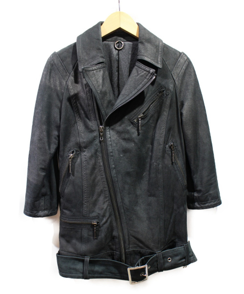 SISTERE（システレ）SISTERE (システレ) 7分袖レザージャケット ブラックの古着・服飾アイテム