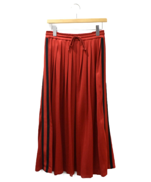 GUCCI（グッチ）GUCCI (グッチ) プリーツジャージスカート レッド サイズ:Sの古着・服飾アイテム
