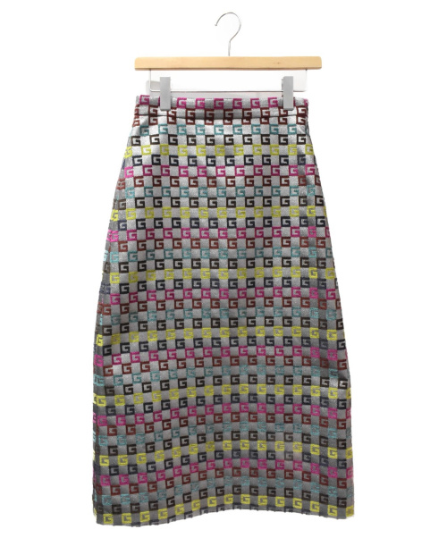GUCCI（グッチ）GUCCI (グッチ) メタリックスカート シルバー サイズ:38の古着・服飾アイテム