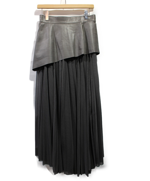 CELINE（セリーヌ）CELINE (セリーヌ) プリーツスカート グレー サイズ:34の古着・服飾アイテム