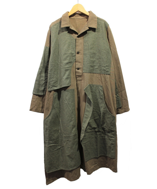 Ys（ワイズ）Ys (ワイズ) 18AW/パッチワークコート ブラウン サイズ:2の古着・服飾アイテム