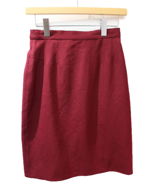 CHANEL（シャネル）CHANEL (シャネル) ウールスカート ワインレッド サイズ:34の古着・服飾アイテム