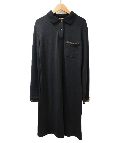 FENDI（フェンディ）FENDI (フェンディ) ニットポロワンピース ブラック サイズ:42の古着・服飾アイテム