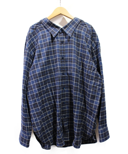 BALENCIAGA（バレンシアガ）BALENCIAGA (バレンシアガ) オーバーサイズチェックシャツ ブルー サイズ:40の古着・服飾アイテム