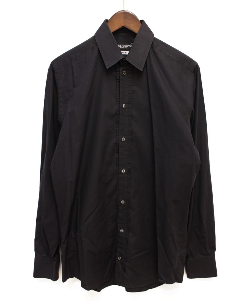DOLCE & GABBANA（ドルチェ＆ガッバーナ）DOLCE & GABBANA (ドルチェアンドガッバーナ) フリルシャツ ブラック サイズ:38の古着・服飾アイテム