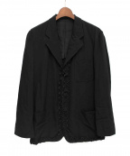 COMME des GARCONS HOMMEコムデギャルソン オム）の古着「フリル装飾ジャケット」｜ブラック