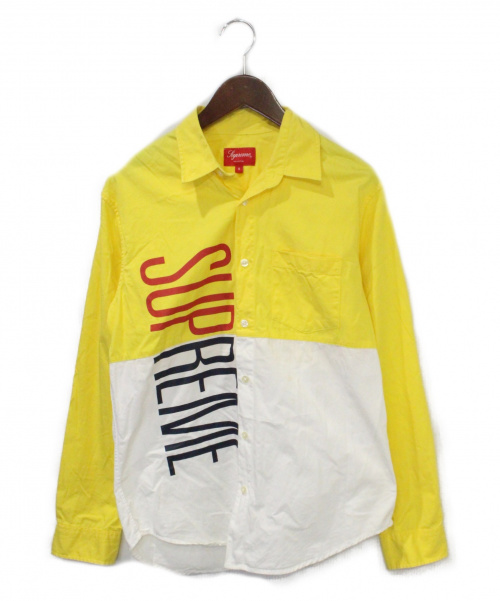 SUPREME（シュプリーム）Supreme (シュプリーム) バイカラーシャツ イエロー×ホワイト サイズ:Sの古着・服飾アイテム