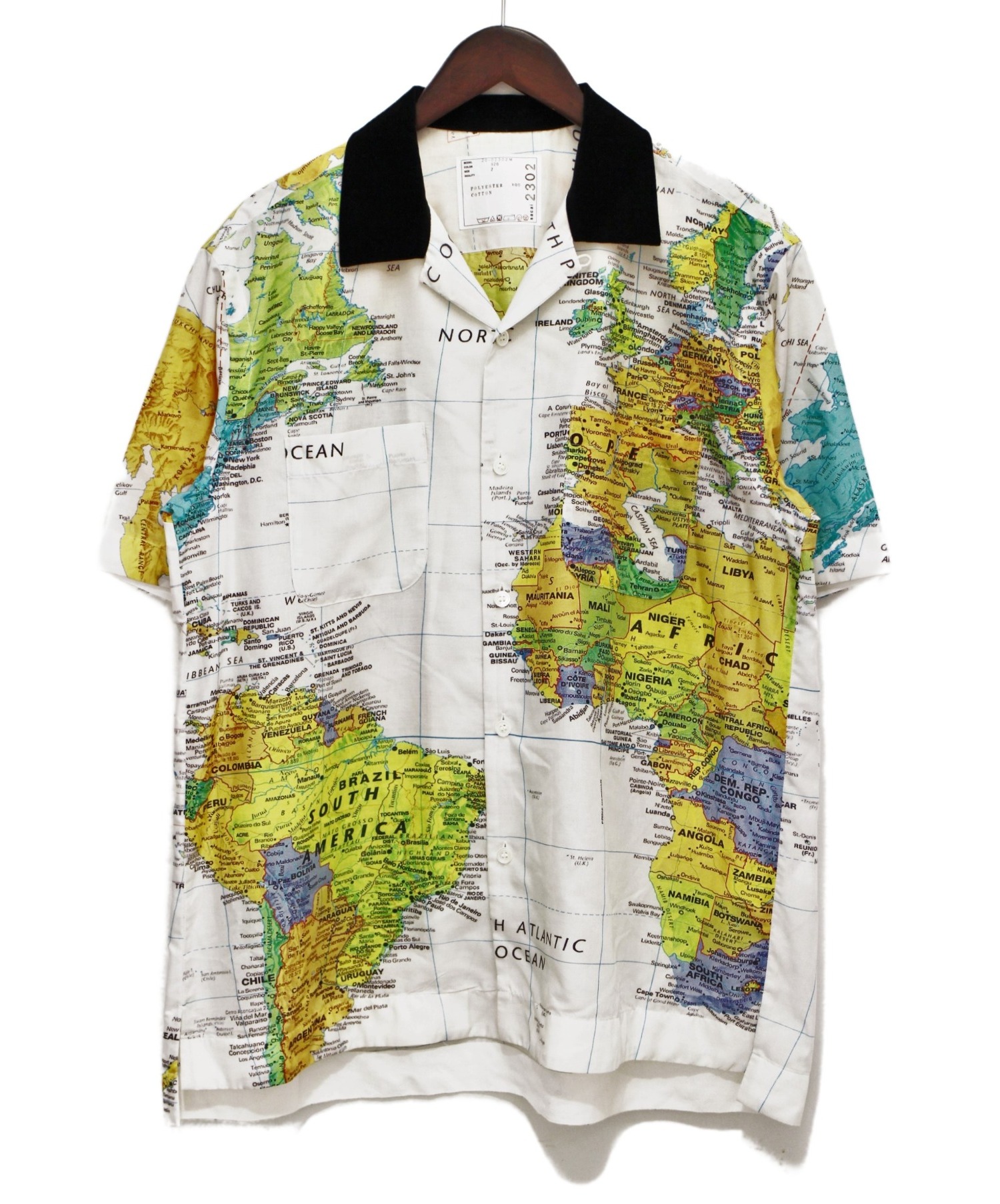 【中古・古着通販】sacai (サカイ) 20SS map of the worldシャツ ホワイト サイズ:2｜ブランド・古着通販 トレファ