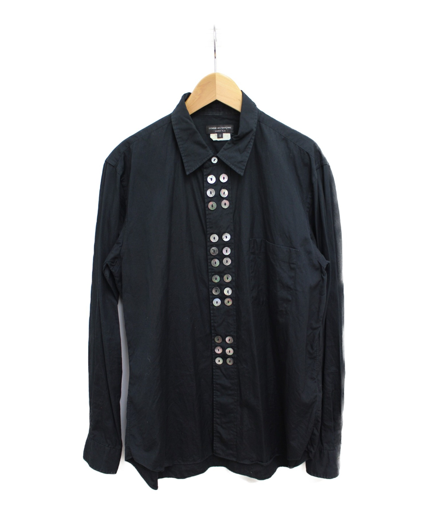 【中古・古着通販】COMME des GARCONS Homme Plus (コムデギャルソンオムプリュス) ボタンデザインシャツ ブラック