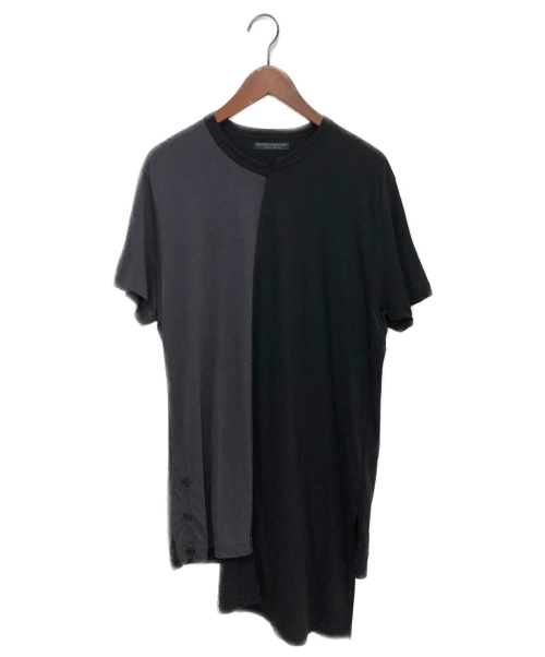 REGULATION Yohji Yamamoto（レギュレーションヨウジヤマモト）REGULATION Yohji Yamamoto (レギュレーションヨウジヤマモト) レイヤードTシャツ ブラック×グレー サイズ:3の古着・服飾アイテム