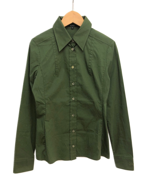 GUCCI（グッチ）GUCCI (グッチ) ストレッチドレスシャツ グリーン サイズ:36の古着・服飾アイテム
