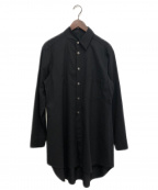 GROUND Yグラウンドワイ）の古着「襟裁ち切りロングシャツ」｜ブラック