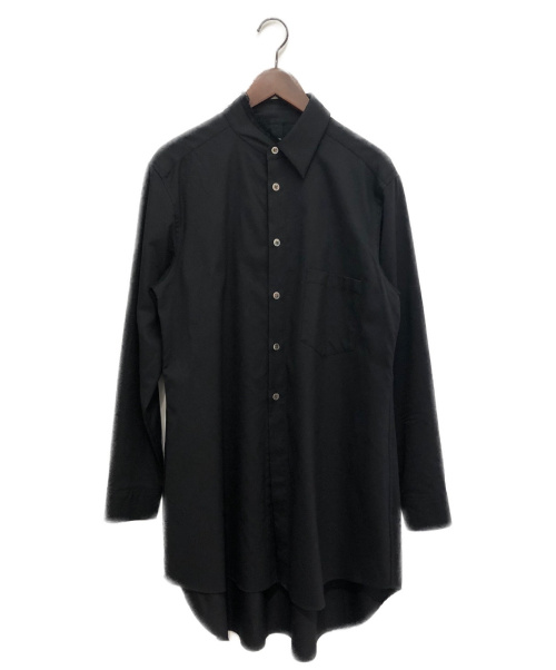 GROUND Y（グラウンドワイ）GROUND Y (グラウンドワイ) 襟裁ち切りロングシャツ ブラック サイズ:3の古着・服飾アイテム