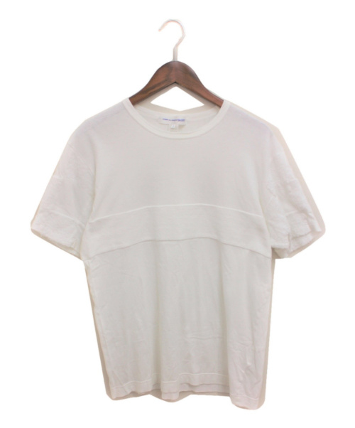 COMME des GARCONS SHIRT（コムデギャルソンシャツ）COMME des GARCONS SHIRT (コムデギャルソンシャツ) パイル切替Tシャツ ホワイト サイズ:Lの古着・服飾アイテム
