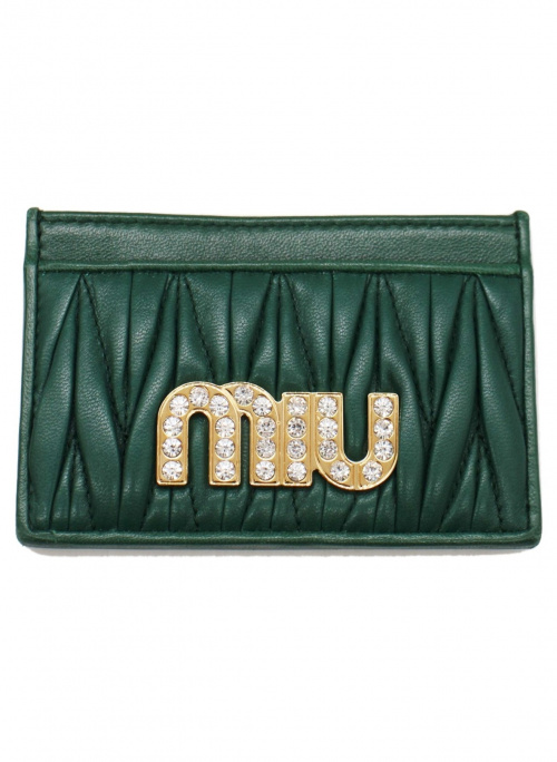 MIU MIU（ミュウミュウ）MIU MIU (ミュウミュウ) マテラッセカードケース グリーン サイズ:-の古着・服飾アイテム