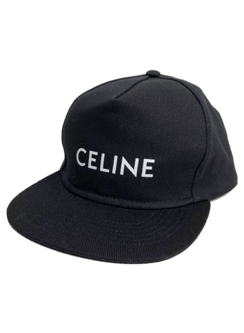 CELINE（セリーヌ）CELINE (セリーヌ) ロゴプリントキャップ ブラック サイズ:Mの古着・服飾アイテム