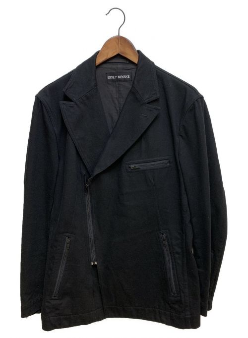 ISSEY MIYAKE（イッセイミヤケ）ISSEY MIYAKE (イッセイミヤケ) コットンライダースジャケット ブラック サイズ:2の古着・服飾アイテム