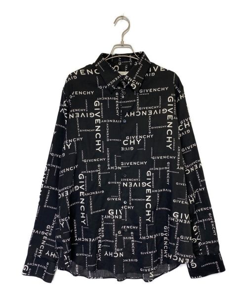 GIVENCHY（ジバンシィ）GIVENCHY (ジバンシィ) オールオーバーロゴシャツ ブラック サイズ:43の古着・服飾アイテム