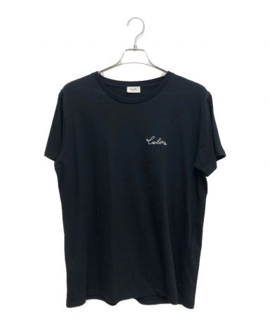 CELINE セリーヌ (XL) 刺繍ビックロゴ Tシャツ ネイビー 半袖