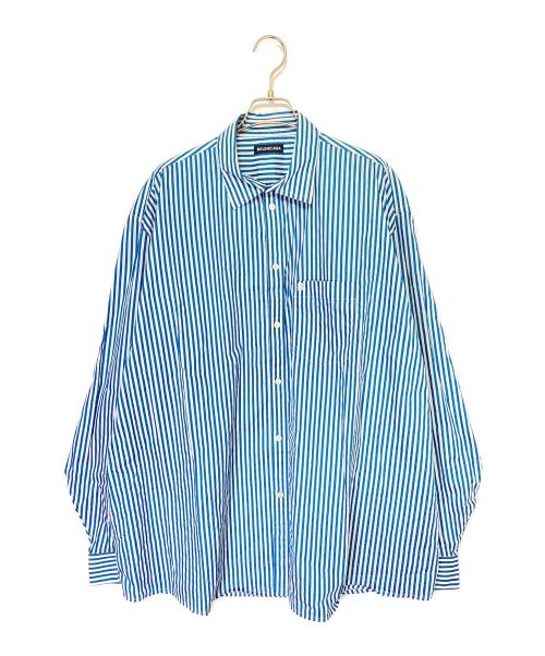 BALENCIAGA（バレンシアガ）BALENCIAGA (バレンシアガ) オーバーサイズストライプシャツ スカイブルー サイズ:42の古着・服飾アイテム