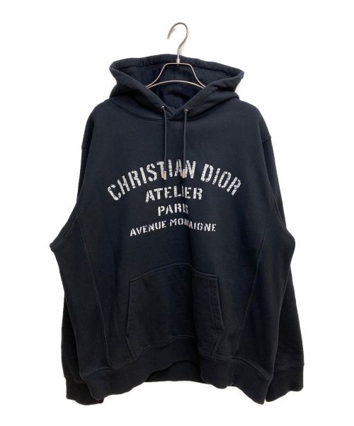 Christian Dior（クリスチャン ディオール）Christian Dior (クリスチャン ディオール) アトリエプリントプルオーバーパーカー ブラック サイズ:XXLの古着・服飾アイテム