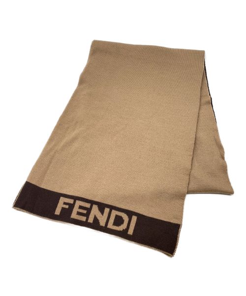 FENDI（フェンディ）FENDI (フェンディ) バイカラーマフラー ブラウン サイズ:-の古着・服飾アイテム
