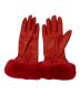 Sermoneta gloves (セルモネータグローブス) レッキスファー×レザーグローブ レッド サイズ:19㎝：3980円