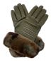 Sermoneta gloves（セルモネータグローブス）の古着「レッキスファー×レザーグローブ」｜グリーン
