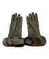 Sermoneta gloves (セルモネータグローブス) レッキスファー×レザーグローブ グリーン サイズ:21㎝：3980円