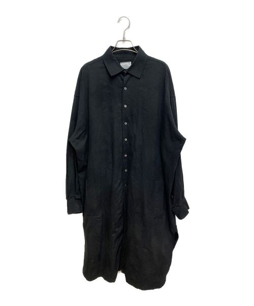 SHAREEF（シャリーフ）SHAREEF (シャリーフ) シワ加工ロングシャツ ブラック サイズ:2の古着・服飾アイテム