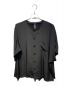 GROUND Y（グラウンドワイ）の古着「CREPE de CHINE + COTTON SHEETING BUTTON-UP T-SHIRT WITH BACK GATHERS」｜ブラック