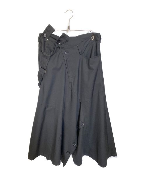 GROUND Y（グラウンドワイ）GROUND Y (グラウンドワイ) ワンショルダーアシンメトリーパンツ ブラック サイズ:1の古着・服飾アイテム