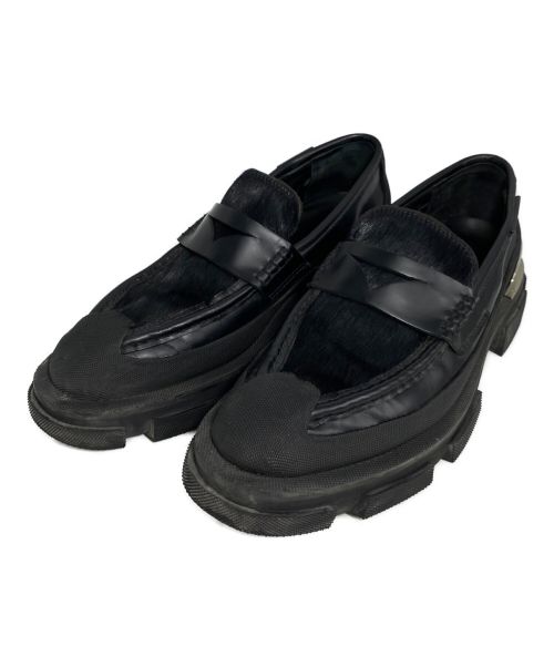 both（ボース）both (ボース) Logo Plaque Leather Boat Shoes ブラック サイズ:41の古着・服飾アイテム