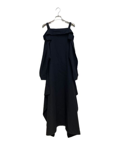 LIMI feu（リミフゥ）LIMI feu (リミフゥ) ウールギャバジン変形ワンピース ブラック サイズ:Sの古着・服飾アイテム
