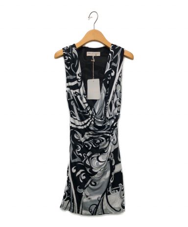 Emilio Pucci グレー、ブラック＆ホワイトプリントタイトドレス