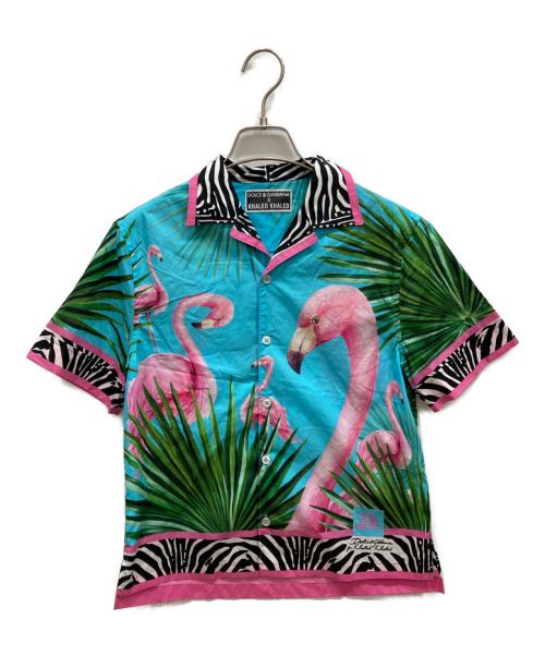 DOLCE & GABBANA（ドルチェ＆ガッバーナ）DOLCE & GABBANA (ドルチェ＆ガッバーナ) KHALED KHALED (キャレド キャレド) Flamingo Print Hawaiian Shirt マルチカラー サイズ:SIZE 9の古着・服飾アイテム