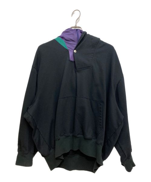 KOLOR（カラー）kolor (カラー) カラーブロック パーカー ブラック サイズ:2の古着・服飾アイテム