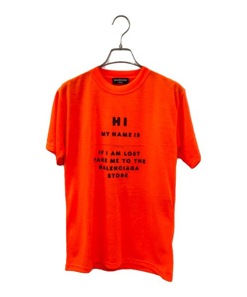 BALENCIAGA（バレンシアガ）BALENCIAGA (バレンシアガ) ネームデザインTシャツ オレンジ サイズ:XSの古着・服飾アイテム