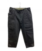 WILDSIDE YOHJI YAMAMOTOワイルドサイド ヨウジ ヤマモト）の古着「Cotton Chino Asymmetry Pocket Drawstring Pants」｜ブラック