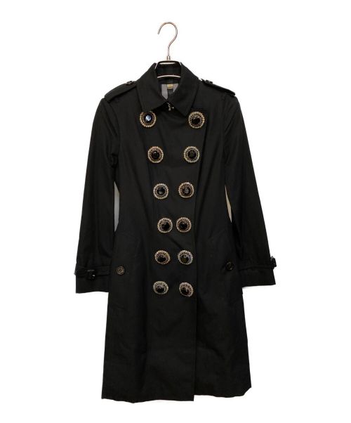 BURBERRY LONDON（バーバリー ロンドン）BURBERRY LONDON (バーバリー ロンドン) ビジューデザイントレンチコート ブラック サイズ:36の古着・服飾アイテム