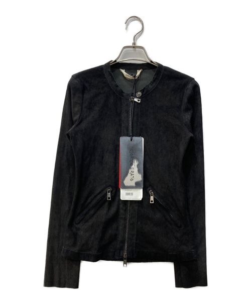 GIORGIO BRATO（ジョルジョブラッド）GIORGIO BRATO (ジョルジョブラッド) ノーカラーレザージャケット ブラック サイズ:38 未使用品の古着・服飾アイテム