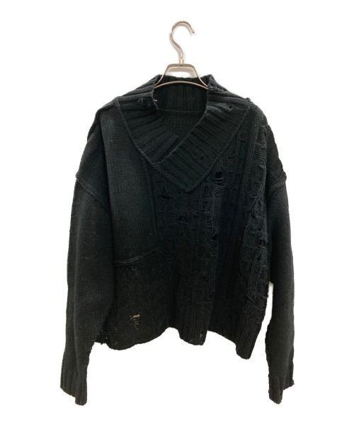 Y's（ワイズ）Y's (ワイズ) デストロイニットセーター ブラック サイズ:2の古着・服飾アイテム