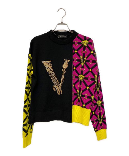 VERSACE（ヴェルサーチ）VERSACE (ヴェルサーチェ) Jumper Sweater Patchwork マルチカラー サイズ:36 未使用品の古着・服飾アイテム